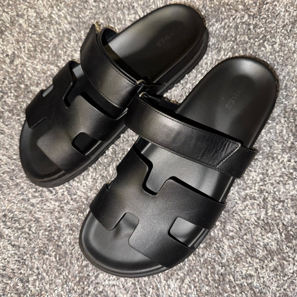 Hermes Black Sandals